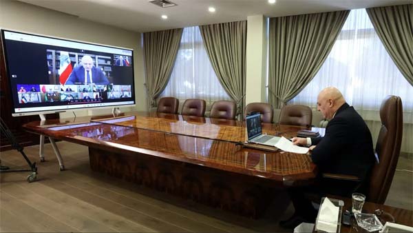 الرئيس عون اطلق مبادرة لوقف التصعيد في اجتماع افتراضي دعا اليه الاتحاد الاوروبي بمشاركة قادة 13 دولة