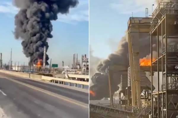 حريق ضخم بعد انفجار في مصفاة نفط بتكساس