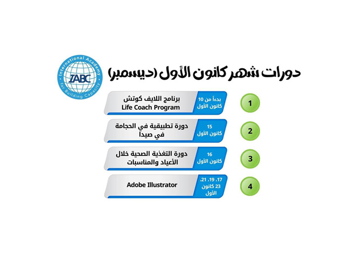 دورات الأكاديمية الدولية لبناء القدرات IABC لشهر كانون الأول (ديسمبر)