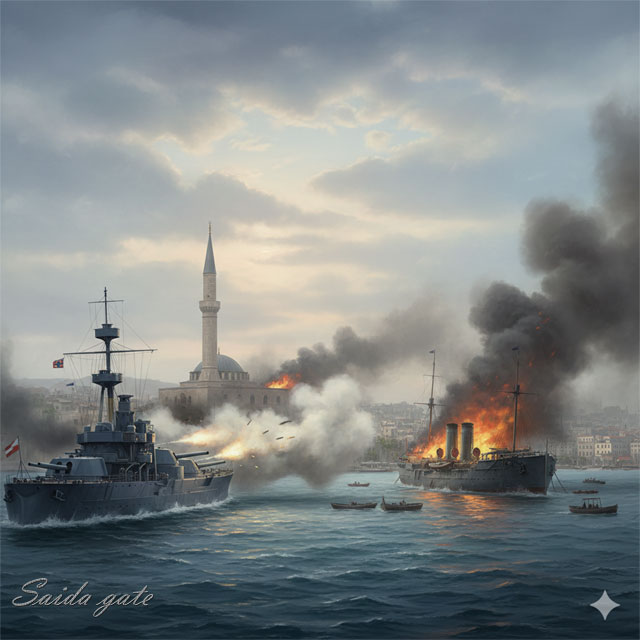 بيروت تحت النيران: المواجهة البحرية بين العثمانيين والإيطاليين