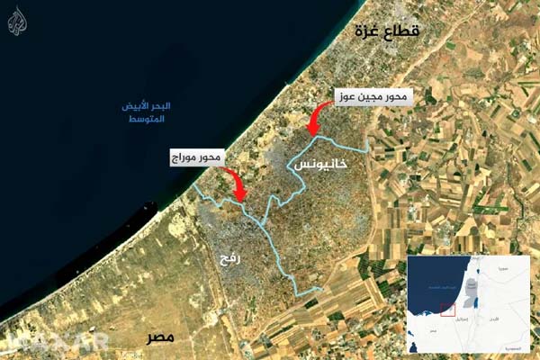 الجيش الإسرائيلي يشق محورا جديدا يقسم خان يونس