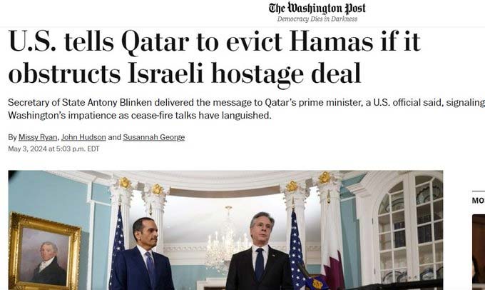 "واشنطن بوست" وطرد "حماس" من قطر