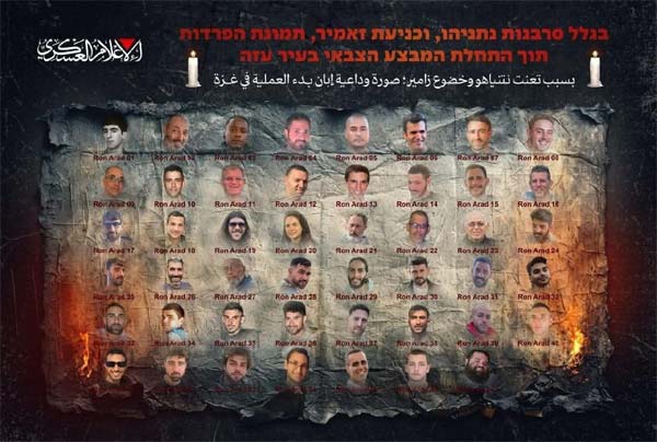 القسام تنشر “صورة وداعية” لـ 47 أسيرا إسرائيليا في غزة