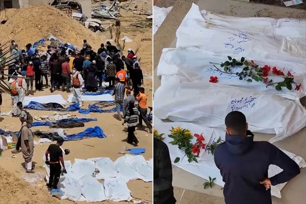 انتشال 392 جثمانا من محيط مجمع ناصر بخان يونس وبعضهم دفنوا أحياء