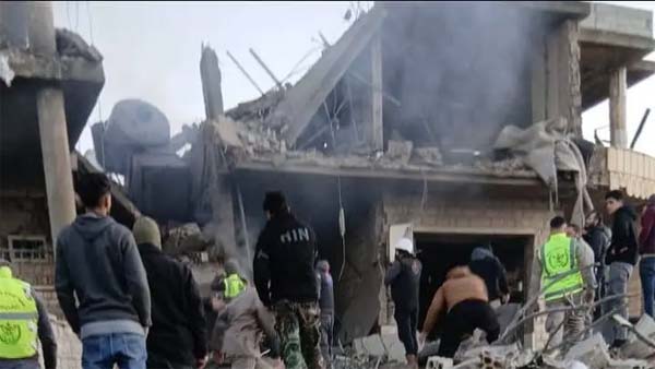 طائرات العدو قصفت المباني المهددة في سحمر و مشغرة