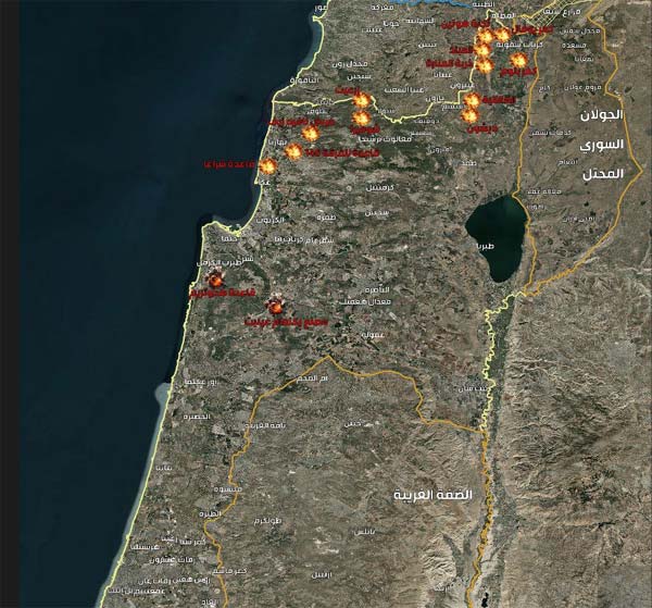 قواعد جديدة يستهدفها حزب الله في الأراضي المحتلة.. و جنوب تل أبيب مجددا في مرمى صواريخه