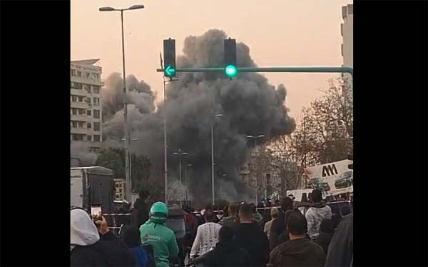 استهداف المبنى المهدد في الباشورة ـ بيروت