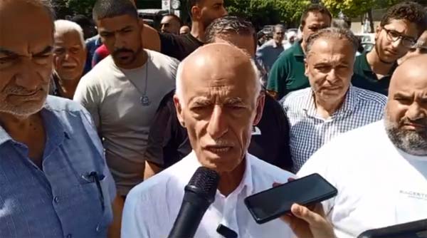 اعتصام لعدد من مستأجري المحال التجارية في صيدا وكلمات دعت الى انصاف المالك والمستأجر